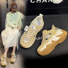 工厂代发夏季新款厚底镂空包头凉鞋女休闲运动鞋透气内增高老爹鞋