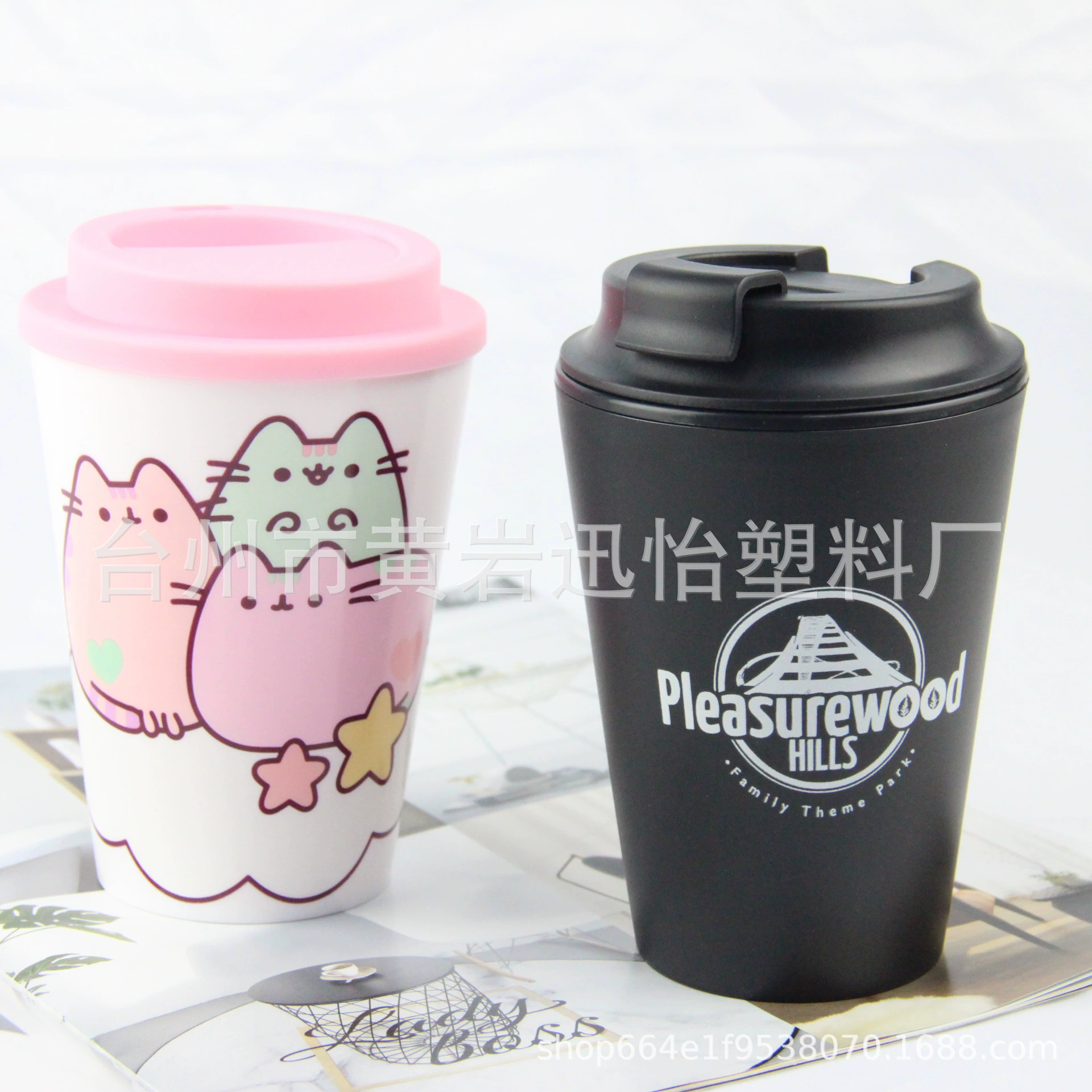 Двойная герметичная кофейная кружка 12oz (350 мл), пищевой PP, сопутствующая кружка для воды, креативный подарок, персональная пластиковая чашка