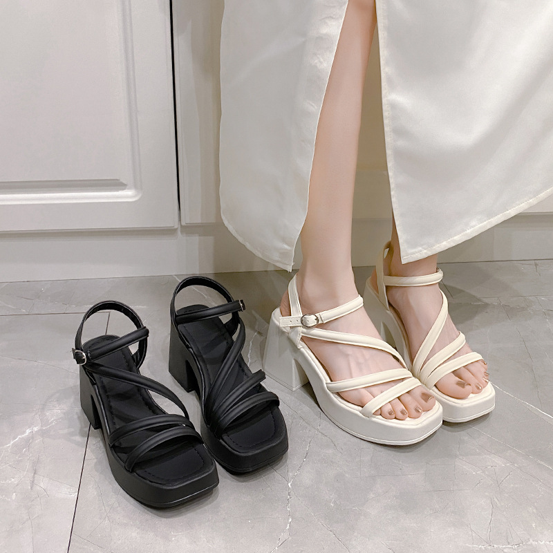 Size 35-45 Large Women's Shoes 41 Sandals Women's Stiletto High Heels Sexy Ultra-High Ankle Strap Men's Slip-On Shoes