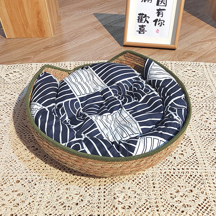 고양이귀 아미 그린 + 블루 화장솜 + 베개