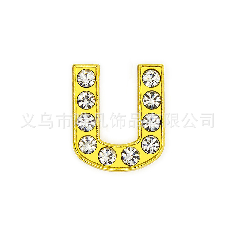 Gold diamond letter-u