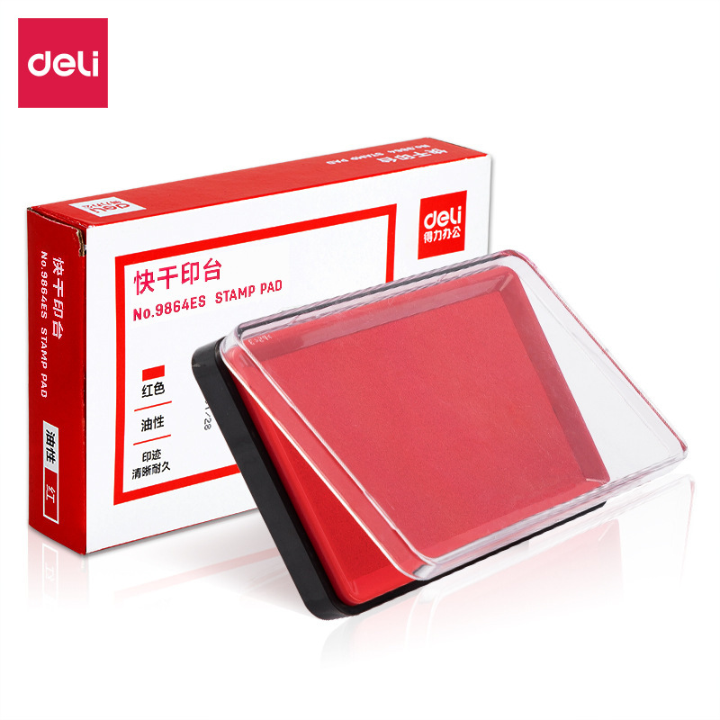 Effective 9864ES Large Quick-drying Stamp pad inkpad to work in an office Finance Quick drying Bank Stamp-pad ink Red and black to work in an office Stamp pad