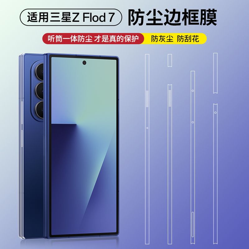 Suitable for Samsung Galaxy Z Fold7 Side Protective Cover, High-Definition Matte Film, Flip7 Dust-Proof Frame Film