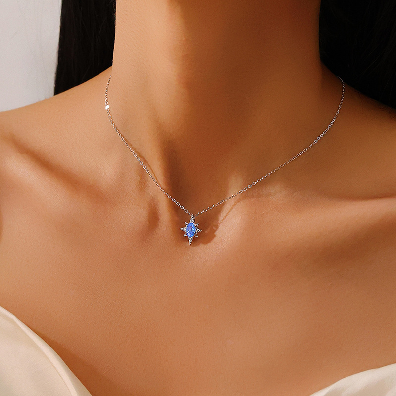 925 Sterling Silver Material Star Pattern 1 Piece 925 Sterling Silver Star 925 Sterling Silver Cable Chain Pendant Necklace