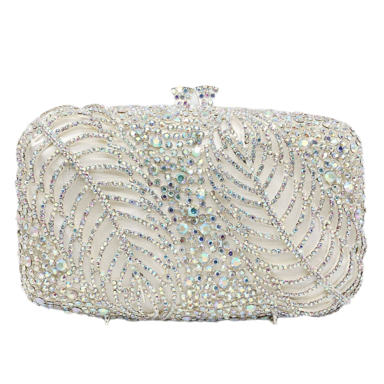 Seleccione estrictamente bolsas de cena de diamantes brillantes de lujo, bolsas de diamantes de mano europeas y americanas, bolsas de metal hueco de moda