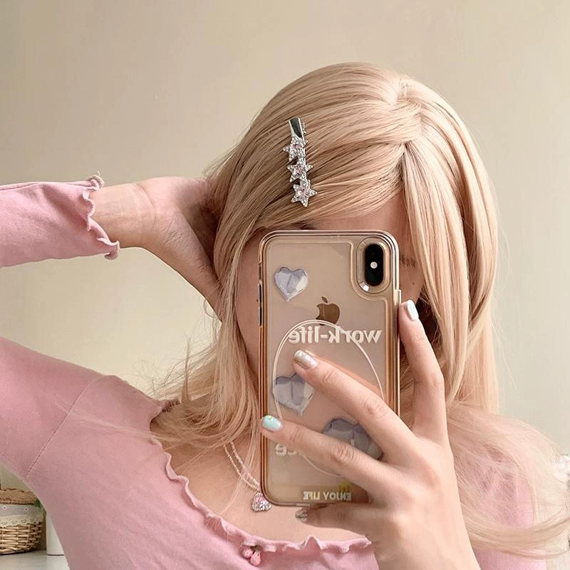 【HHBABY KR】Сладкие крутые допаминовые аксессуары y2k супер блестящая серебряная металлая звезда заколка для волос
