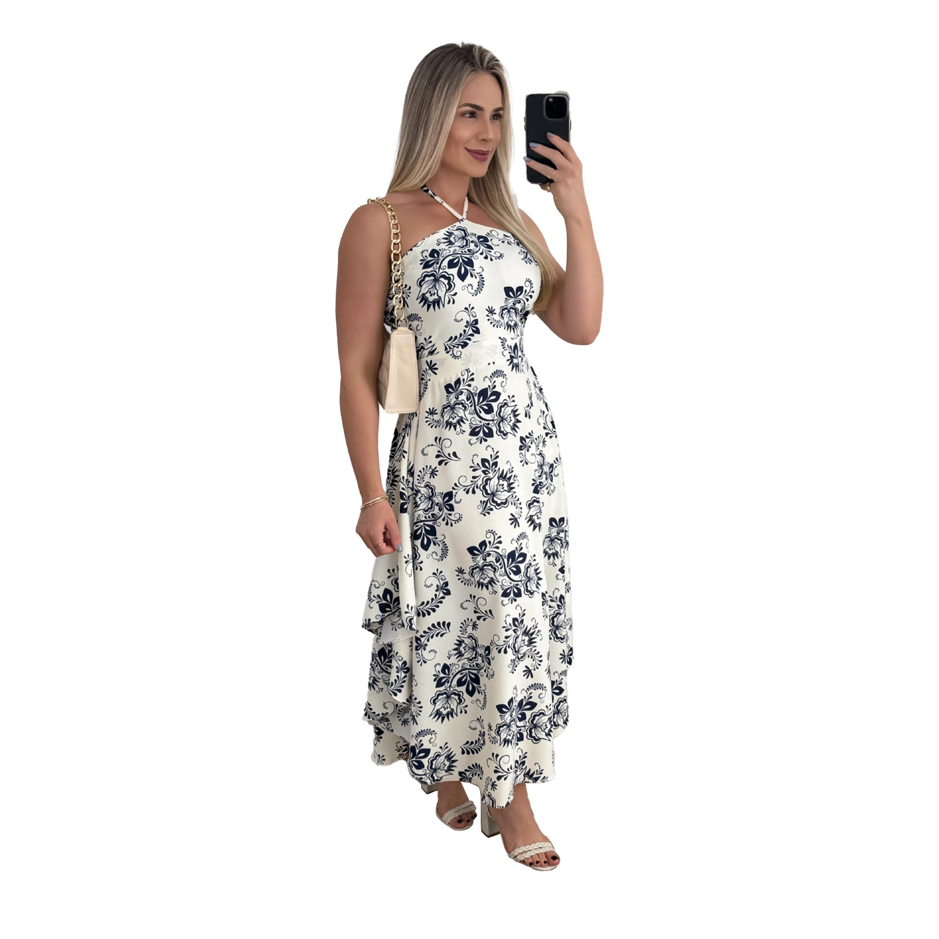 189g Weight Midi Dress Dress Length Type Sleeveless Sleeve Length Regular Dress Dresses Type Spandex, Polyester Fabric Type Mid Waist Waist Line Holiday, Daily Occasion Halter Neck Neckline Regular Fit Fit Type Abstract Pattern Summer Season Women's Gender Printing Design Vacation Style Wholesale Women's Vacation Printing Abstract Holiday Daily Halter Neck Sleeveless Regular Dress 24