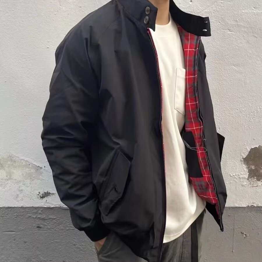 Harrington striukė vyrams retro laisvalaikio chaki stovu apykakle_voghion.com