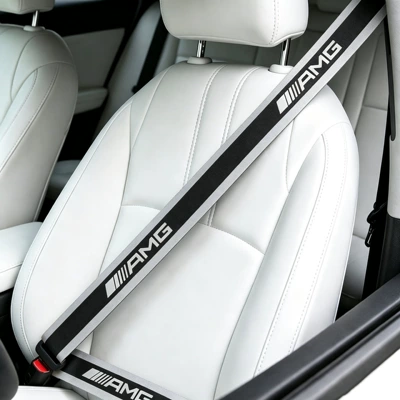branded universal car seatbelts, Car seat belt - amg-white