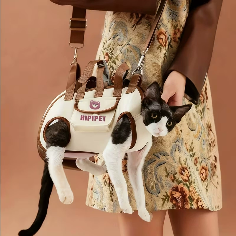 Портативная сумка для прогулок на свежем воздухе для собак, портативный рюкзак через плечо для щенков с ремешком, дорожная сумка для домашних животных, дорожные принадлежности