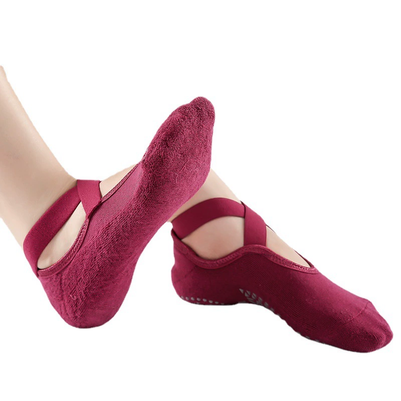 Yoga socks cross -border overseas trade Amazon cross -haired rim thickened yoga socks and glue sports socks
