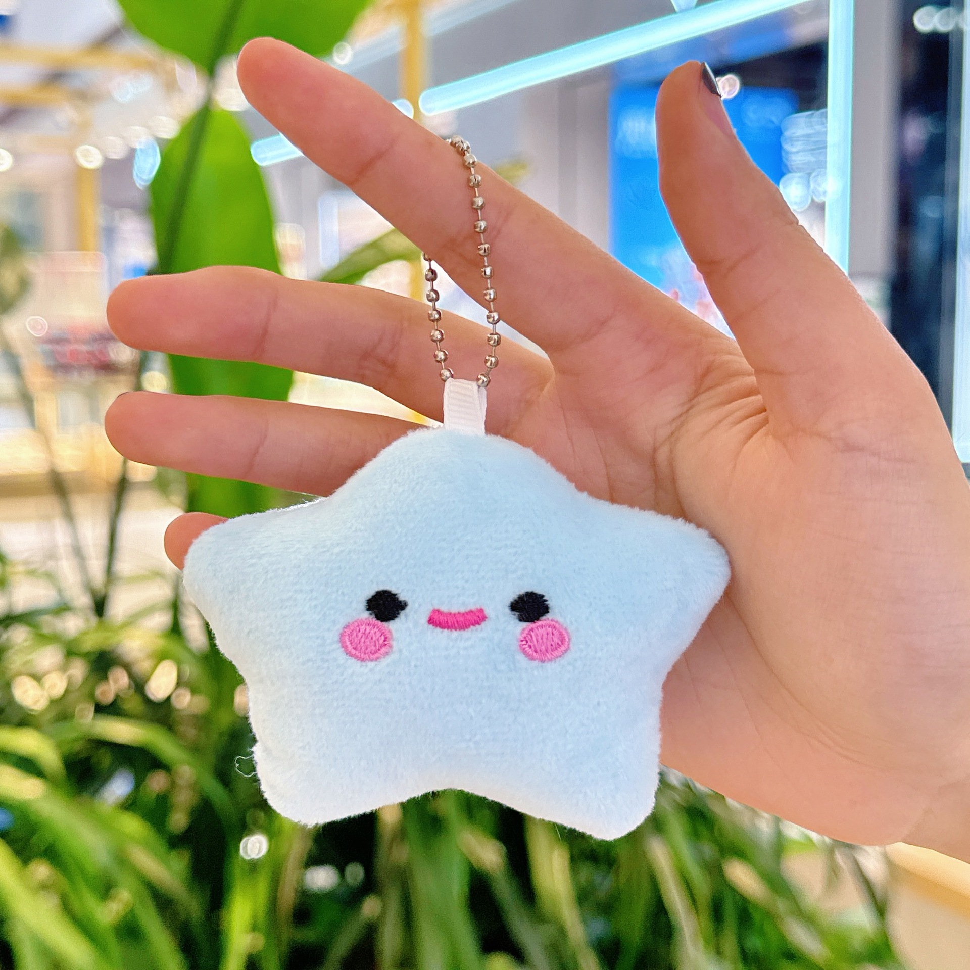 Creativa pequeña estrella llavero de peluche estrella mochila muñeca colgante muñeca juguete al por mayor