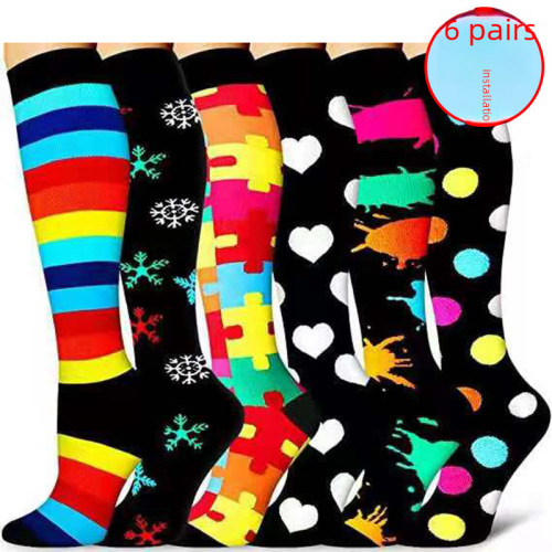 Yuli Jian Christmas Edition Mid-Calf Sports Compression Socks, Elastic Compression Elite Socks—Multiple Pressure Sock Options