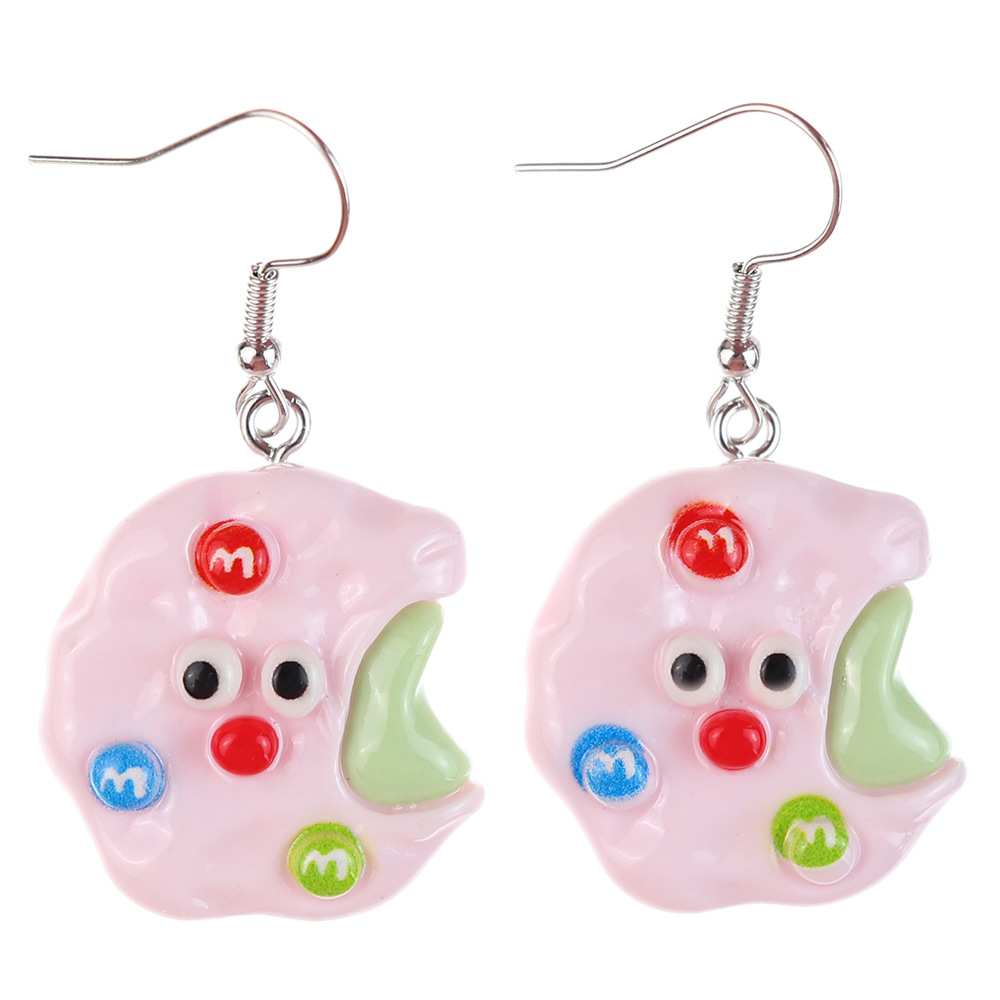 1 Pair Cartoon Style Cute Donuts Plastic Drop Earrings display picture 7