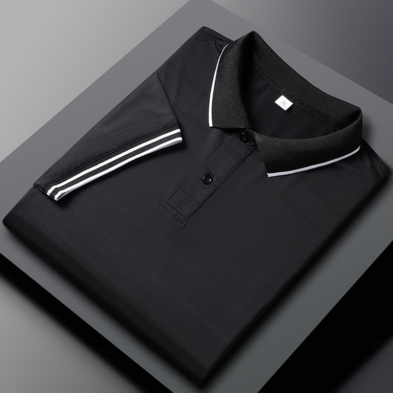 Hielo polo camiseta hombre de manga corta 2023 verano delgada ropa de negocios casual hombre camiseta con solapa de moda