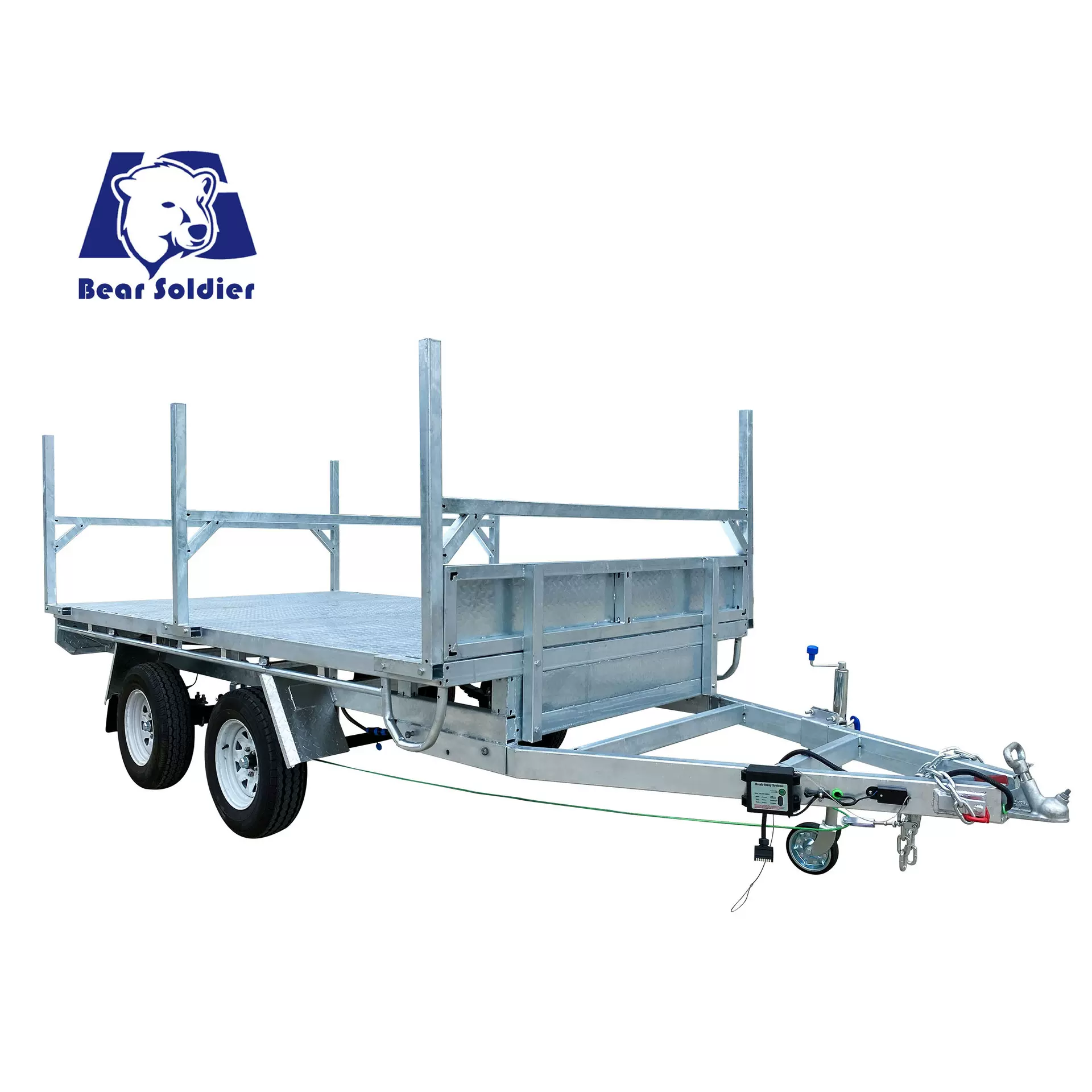 热侵镀锌flatbedtrailer​WMI世界制造厂，VIN码拖车可上牌