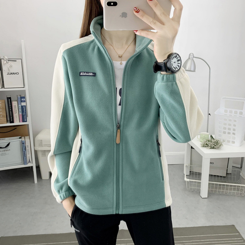 Camacos de terciopelo de grano de agitación para mujeres, chaqueta de terciopelo al aire libre caliente, chaqueta de asalto para mujeres, camiseta deportiva, camiseta exterior