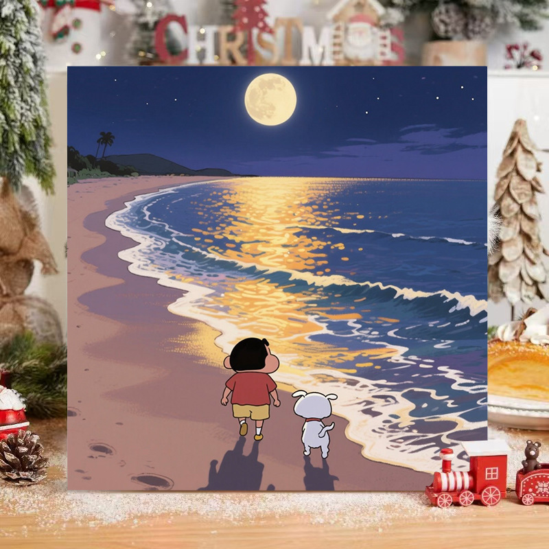 宮崎駿デジタル油絵DIY手描きぬりえ夏目友人帳ポニョ二次元アクリル画インスタ風|undefined