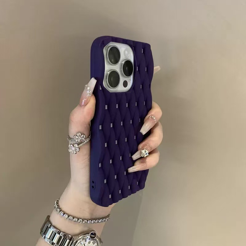 Summer Heat Dissipation Hemp Pattern for iPhone16ProMax Frosted Phone Case Apple 15 All-inclusive Silicone Soft Case