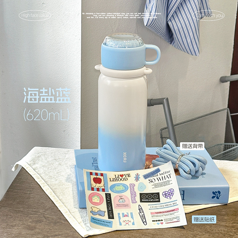304不锈钢大容量杯盖保温杯运动水壶户外家用吸管水杯男 女高颜值|undefined