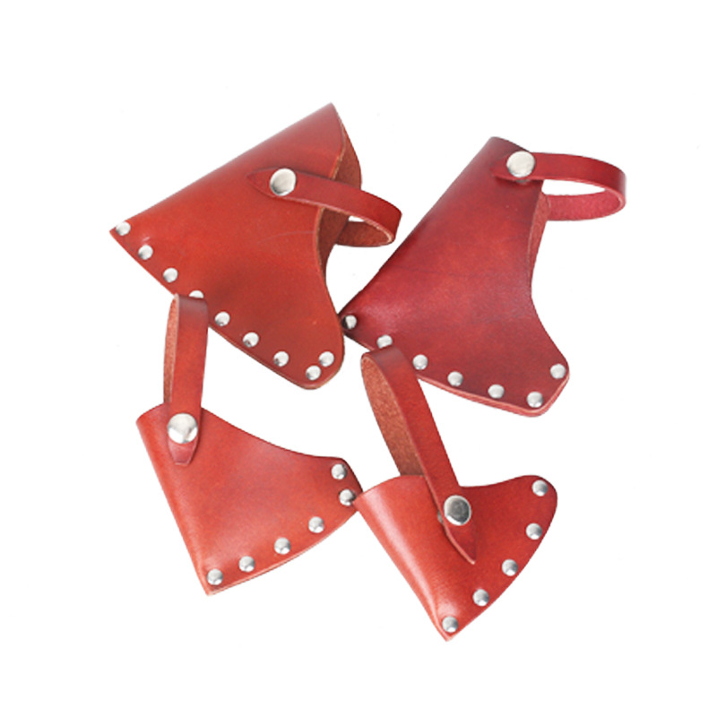 Venta Directa hacha cubierta de cuero de vaca hacha cubierta protectora hacha portátil herramienta cintura bolsa simple hacha vaina al por mayor