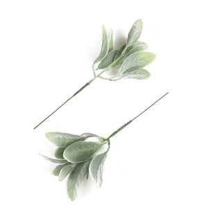 Single Flocked Sheep Ear Leaf Garland Flower Arrangement Wedding Home Decoration Simulated Plant Flocked Rabbit Ear Leaf Wholesale