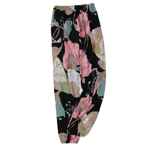 Summer Women's Cotton Satin Lantern Pants Cotton Mosquito-Proof Pants Beach Pants Artificial Cotton Casual Loose Satin Ankle Pants