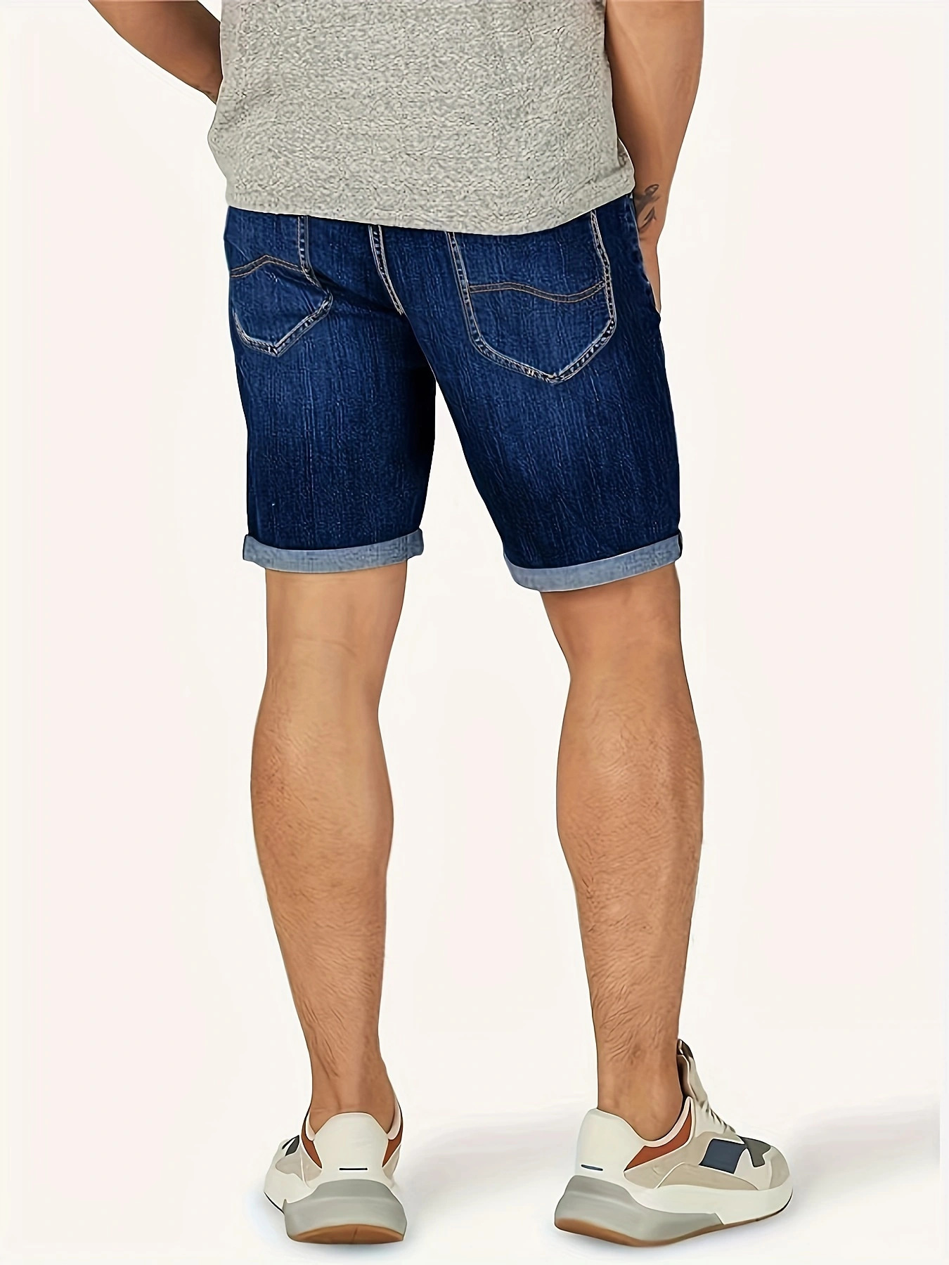 Europa y América suministro transfronterizo de moda nuevo hombre casual rectas crimped jeans pantalones medianos