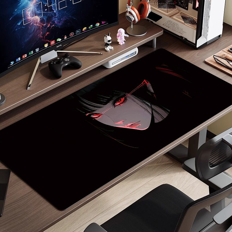 黒と白のアニメマウスパッド特大シンプルな二次元eスポーツボーイズコンピュータデスクパッド大型キーボードパッド|undefined