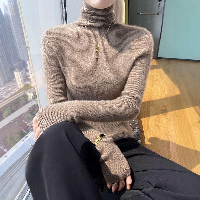 26 Autumn/Winter new collection: solid-color, long-sleeved, loose-fitting cashmere knit sweater with a shawl collar, perfect as a stylish base layer 26 Autumn/Winter new collection: solid-color, long-sleeved, loose-fitting cashmere knit sweater with a shawl collar, perfect as a stylish base layer