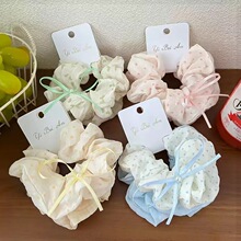 韩系蝴蝶结波点大肠发圈女甜美温柔发饰头绳扎头皮筋头花发绳头饰