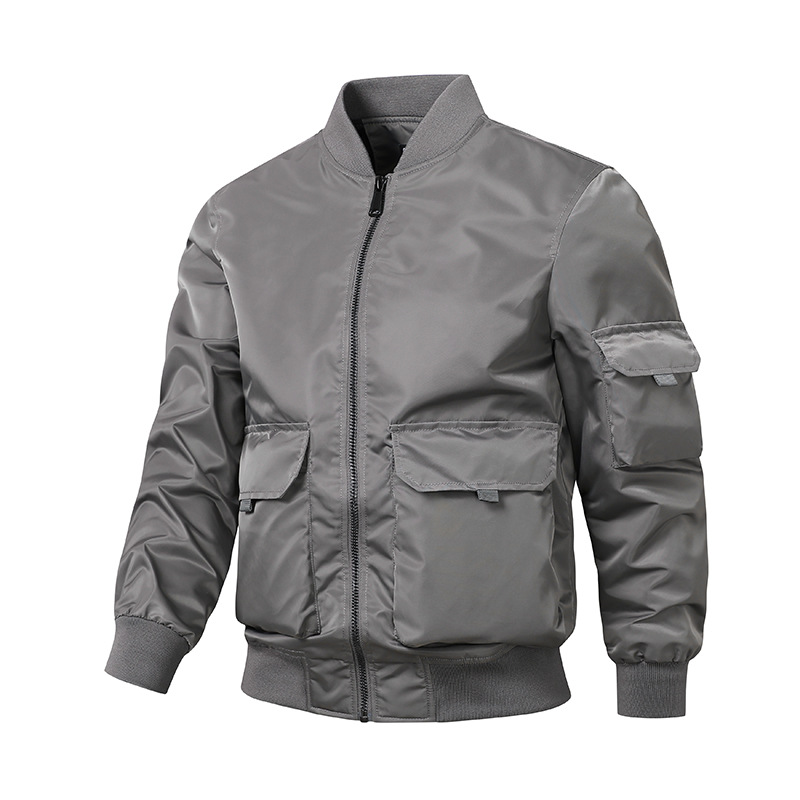 Chaqueta de trabajo transfronteriza primavera y otoño hombre duro Fuerza Aérea M1 chaqueta de piloto de cuello vertical multibolsillo chaqueta de béisbol casual chaqueta