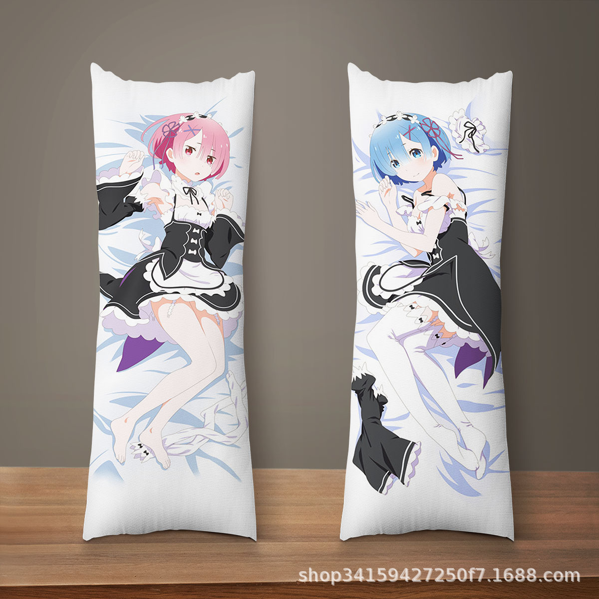 Capa de Almofada de Corpo Inteiro Rem Ram de Re:Zero - Começando a Vida em Outro Mundo