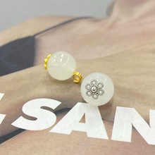 白色圆球琉璃钮扣中式中国风民族汉服唐装旗袍纽扣子