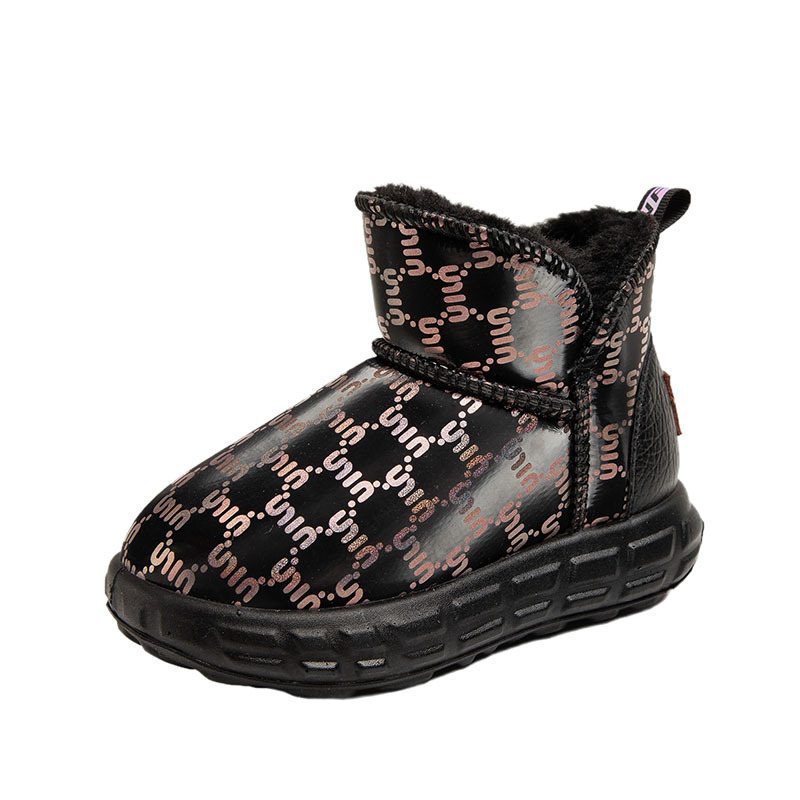 Botas de nieve para niños 2024 invierno nuevos zapatos para niños zapatos de algodón grandes zapatos de algodón para niños más zapatos de lana para niñas