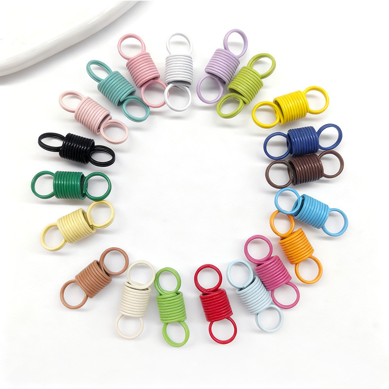 Candy Colorful Painted Double Circle Spring Tension Buckle Spiral Stretch Connection Buckle DIY Jewelry Accessories