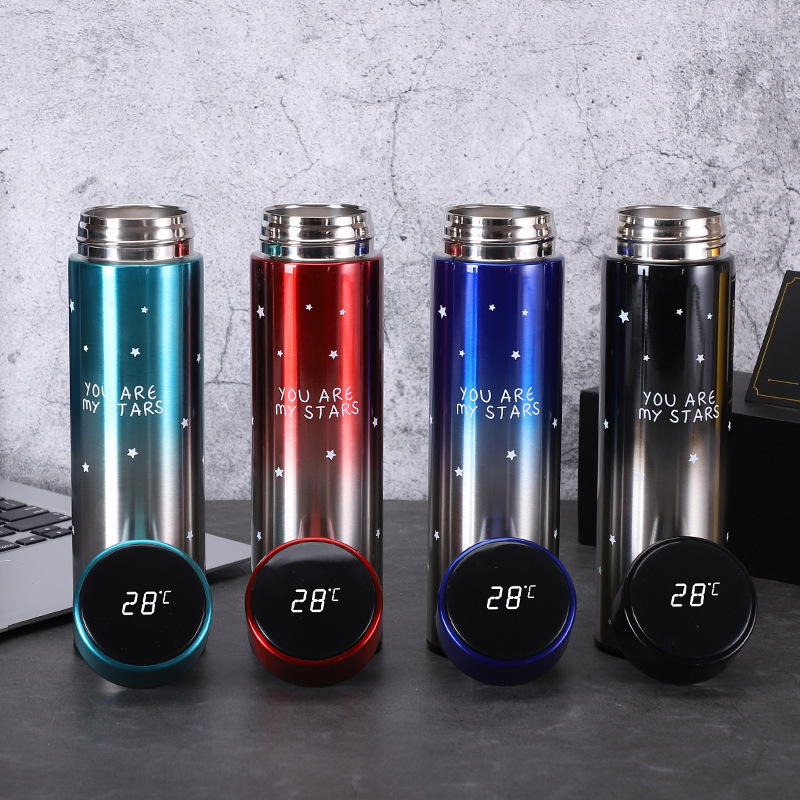 Smart 304 Stainless Steel Insulated Cup Touch Display Temperature Cup Gradient Starry Sky Water Cup Gift Manufacturer Wholesale