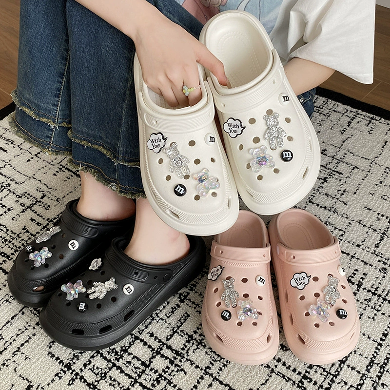 2023 трансграничная обувь на платформе с отверстиями, женская летняя садовая обувь, увеличение роста из ЭВА, сандалии DIY, пляжная обувь, женские тапочки оптом