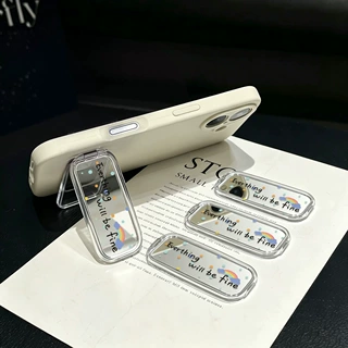超火ins风镜面手机支架背贴2026新款手机壳后背粘贴式折叠支架