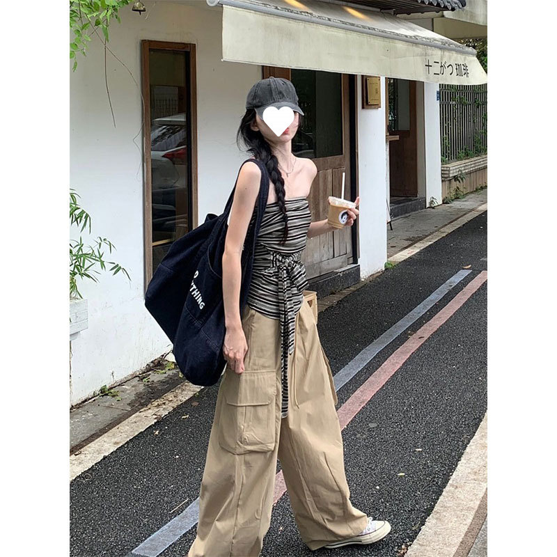 Factory Wholesale [Original Quality] American-Style Spicy Girl Sexy Striped Tube Top Vest for Women, New Summer Slim-Fit Short Model