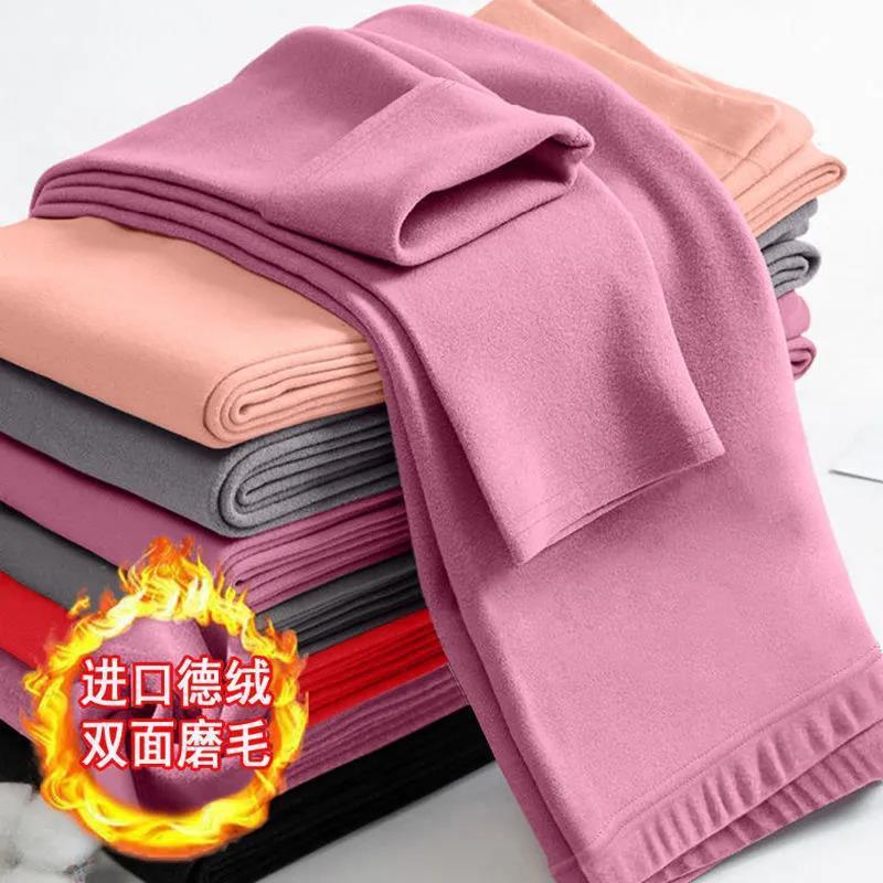 따뜻한 바지 여성용 벨벳 자체 가열 37 도 일정한 온도 양면 샌딩 레깅스 모든 경기 슬림핏 슬리밍 탄성 여성용 바지