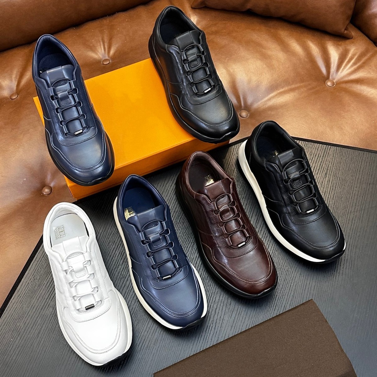 2026 New Genuine Leather Casual Shoes, Cross-Border Hot-Selling Fashionable Lace-Free Men's Shoes, Lightweight and Versatile Everyday Shoes