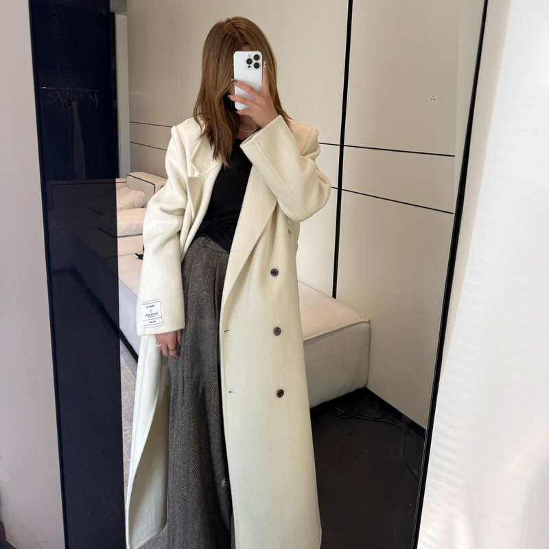 Essential Wool Coat for Old Money Style Goddess - Suli Alpaca Jacket with Suit Collar, Mid-Length Thickened Warm Winter Coat Essential Wool Coat for Old Money Style Goddess - Suli Alpaca Jacket with Suit Collar, Mid-Length Thickened Warm Winter Coat