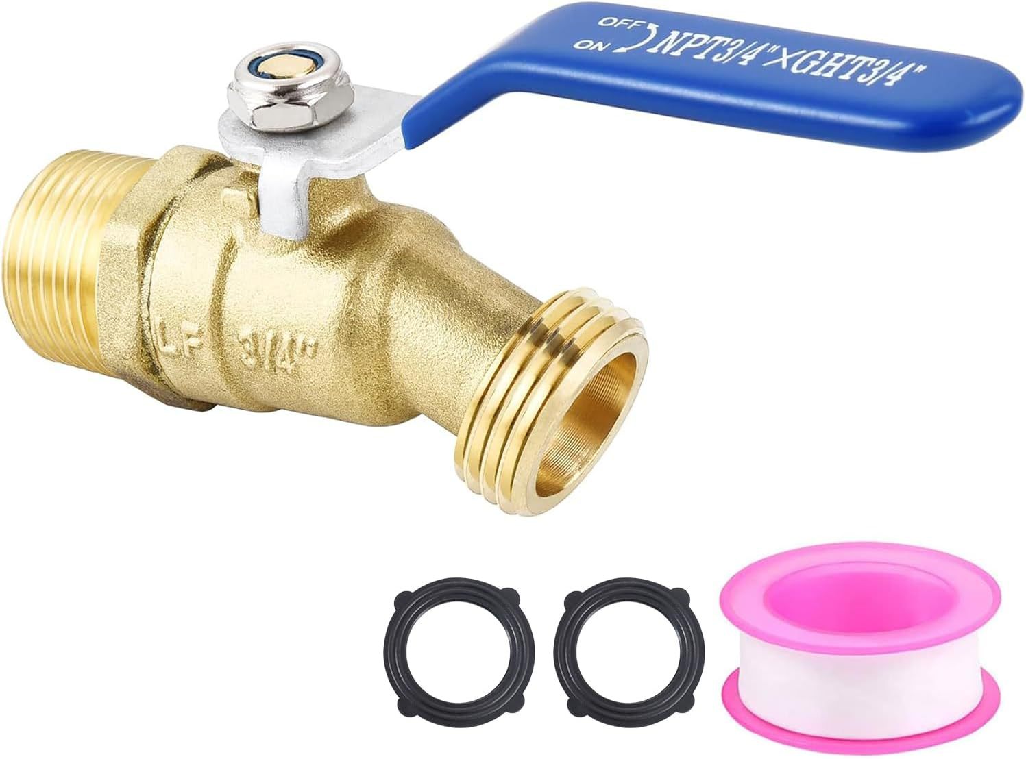 Cross-border brass ball valve 3/4 GHT X 3/4 NPT garden hose threaded faucet switch full figure