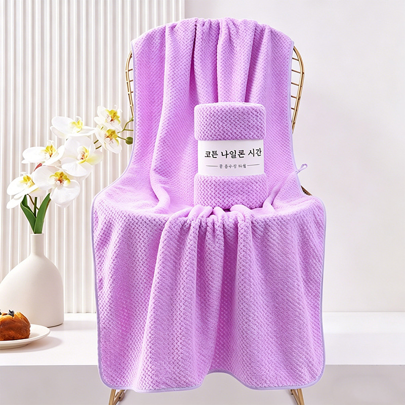 Wholesale transfronterizo piña toalla de baño gran coral veludo espesar toalla de regalo toalla de baño pareja toalla de baño de secado rápido absorción