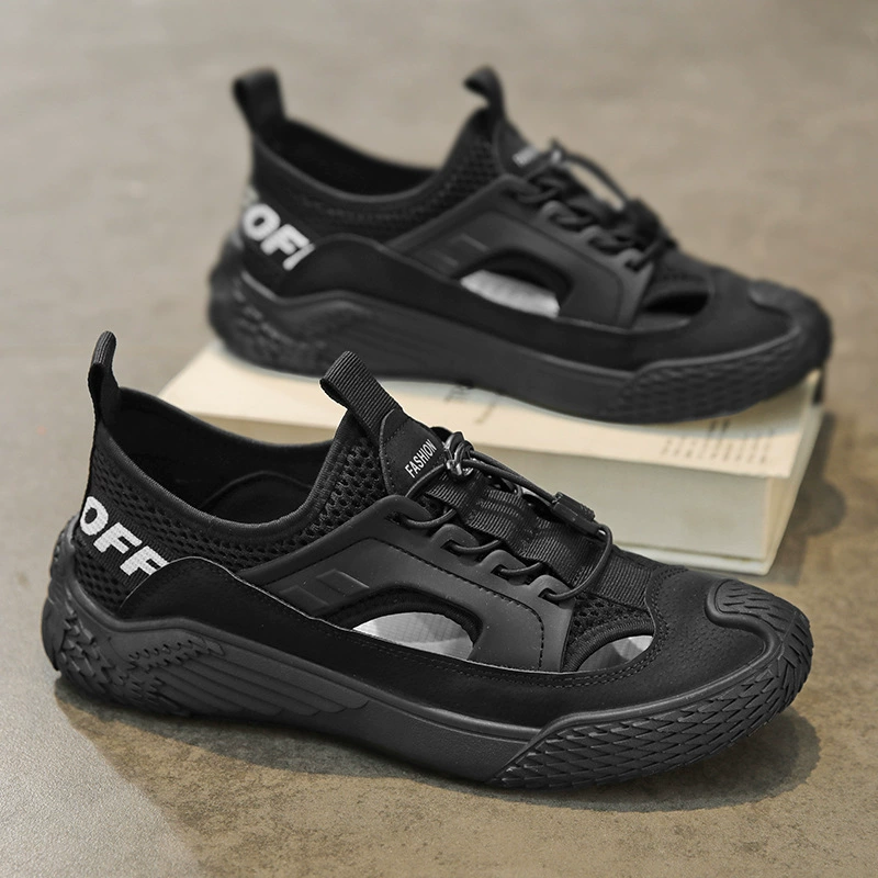 Полые пляжные спортивные сандалии Летние дышащие мужские туфли