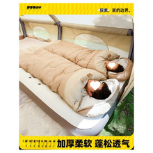 睡袋户外成人儿童隔脏加厚防寒冬季露营野营单双人被子拼接