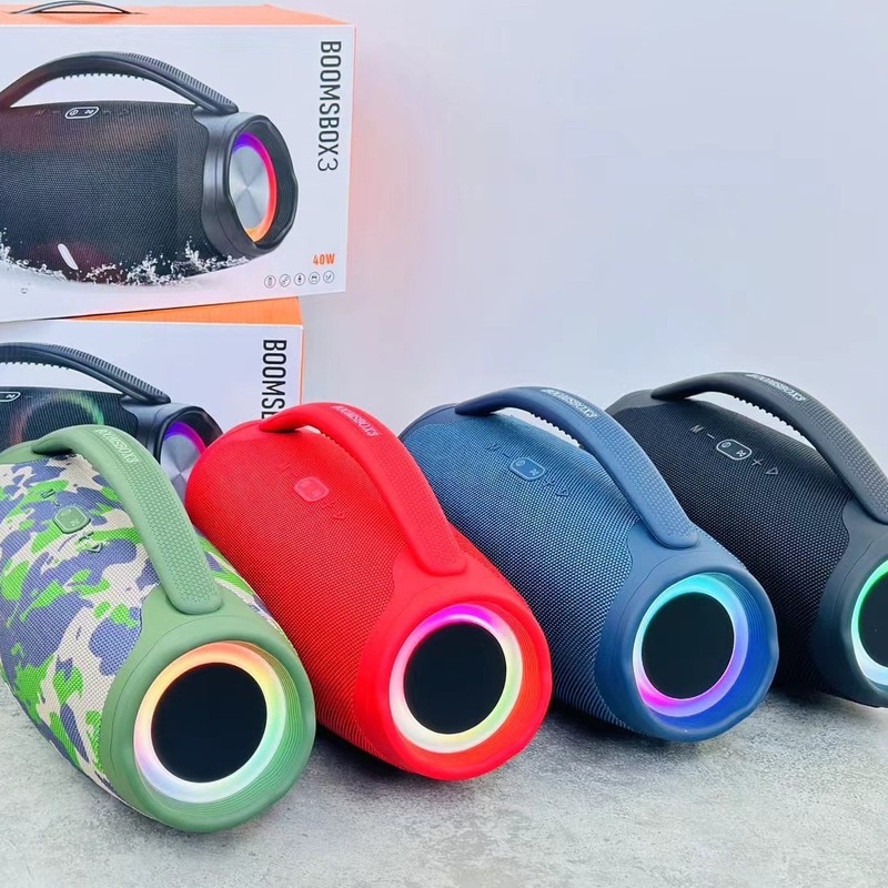 国境を越えて人気のあるBOOMBOX3 bluetoothスピーカーの戦神3ランプ付き40w爆発サブウーファー屋外携帯音響|undefined