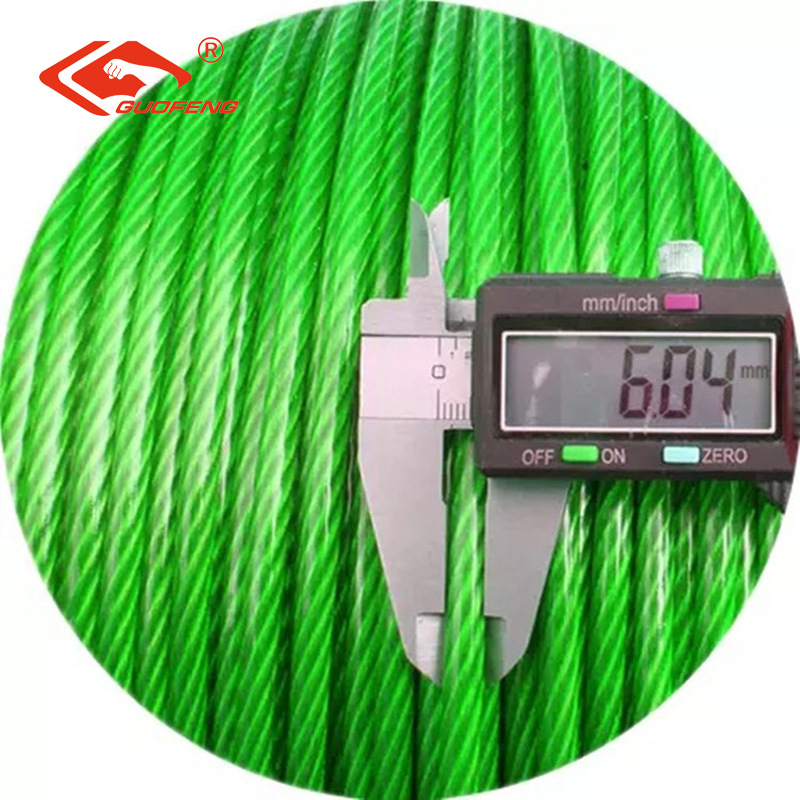 Fabricante suministro directo de 4mm con goma de acero cable de acero equipo de fitness para cable de acero resistente al desgaste cable de acero galvanizado