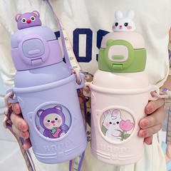 New Style Doll Children Straw Insulated Cup 316 Stainless Steel High-Appearance Cartoon Boy and Girl Student Cute Water Bottle